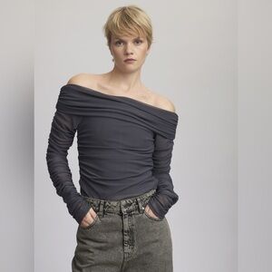 Gestuz MessiGZ Offshoulder Blouse - Gray